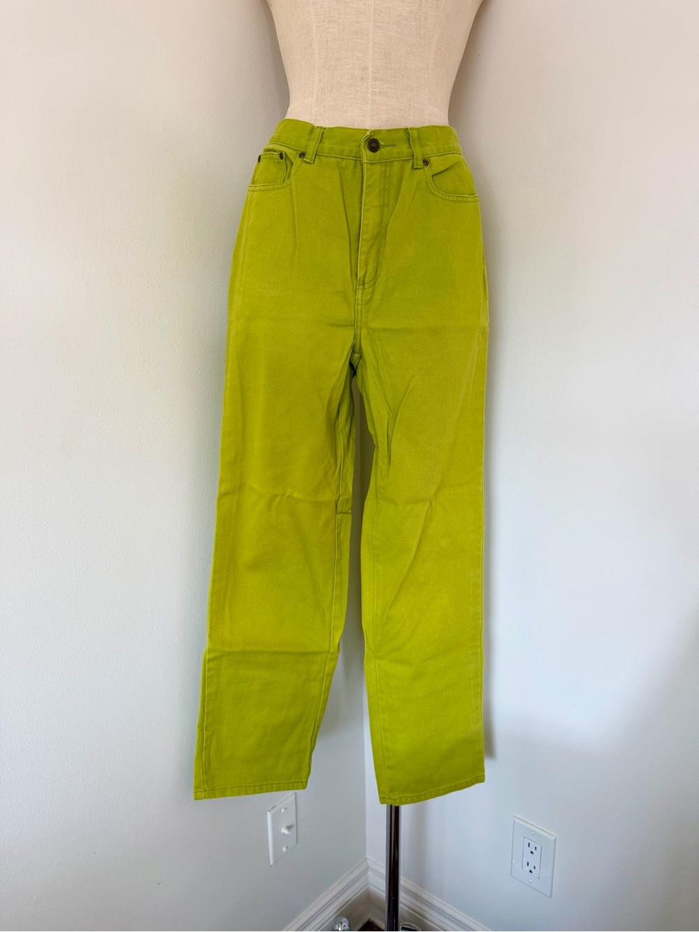 Vintage Jeanology Boot-Cut Women’s Jeans in Bright Lime Green